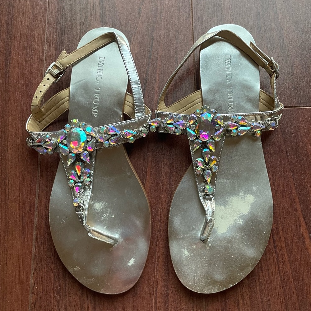 Ivanka Trump Silver & Luminescent Sandals